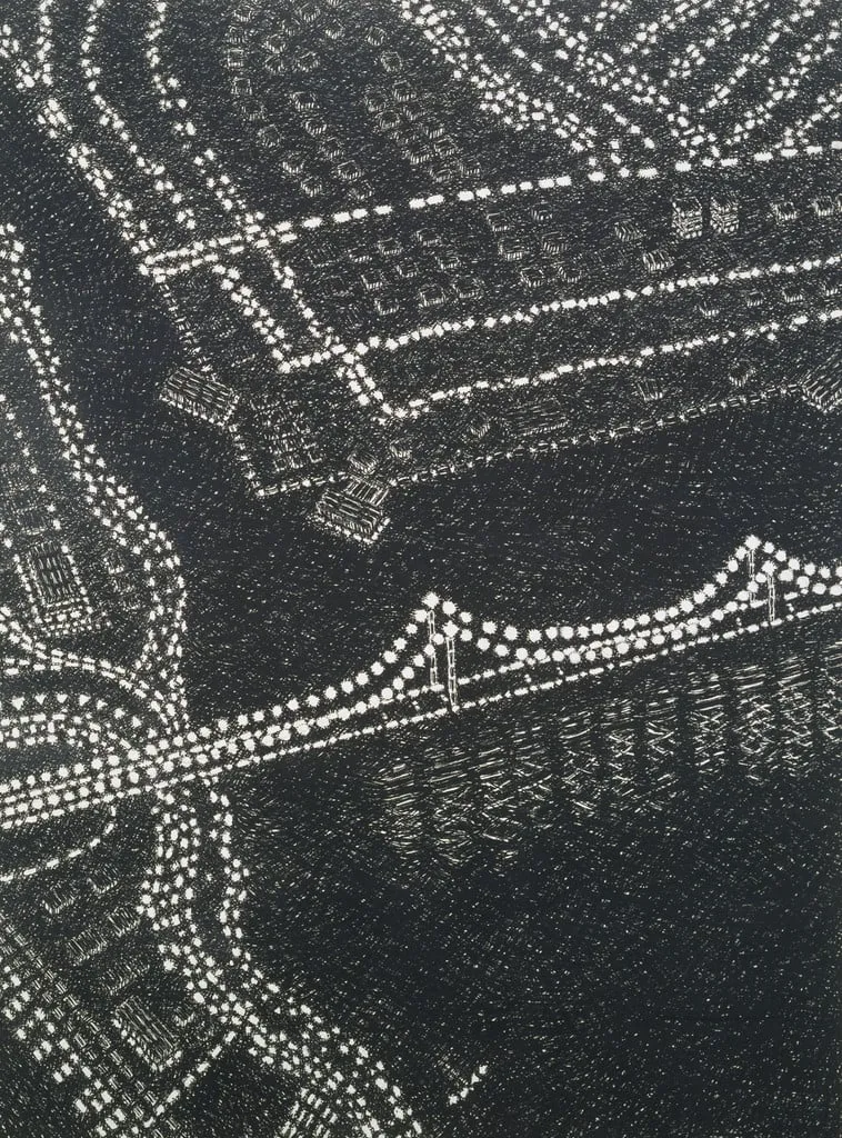 Untitled, by Yvonne Jacquette, graphite, 1980
