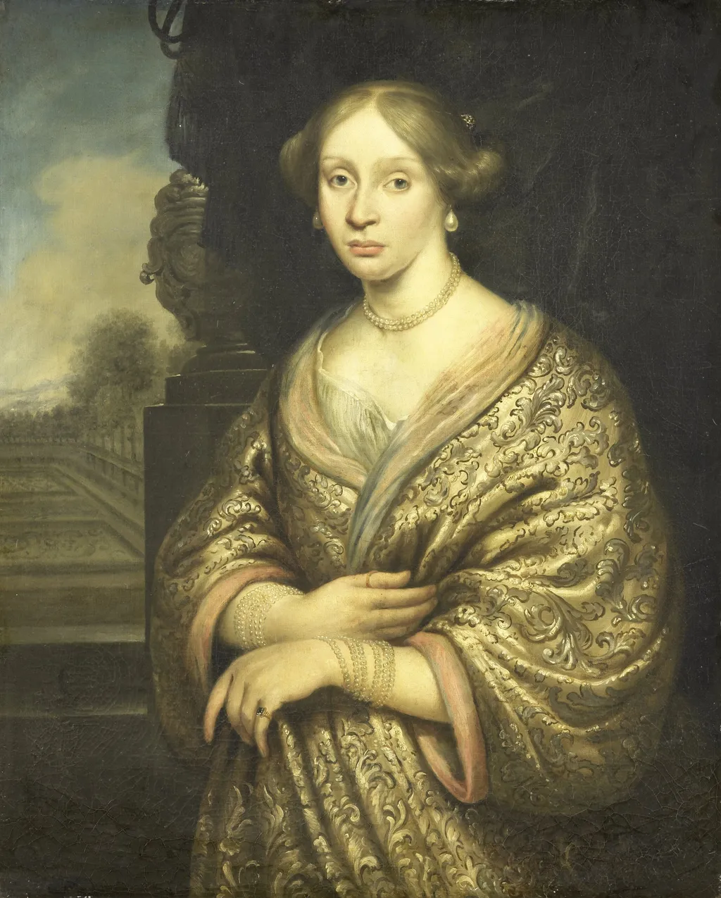 Maria van der Burght, eerste echtgenote van François Leidecker, by Zacharias Blyhooft, oil, 1674