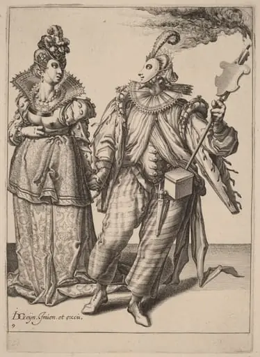 A Woman Led by a Player Holding a Torch, by Zacharias Dolendo