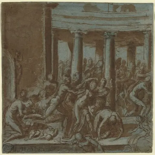 Massacre of the Innocents [recto], by Zanguidi, called Bertoia, Jacopo