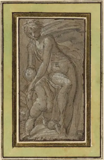 Nude with Putto, by Zanguidi, called Bertoia, Jacopo
