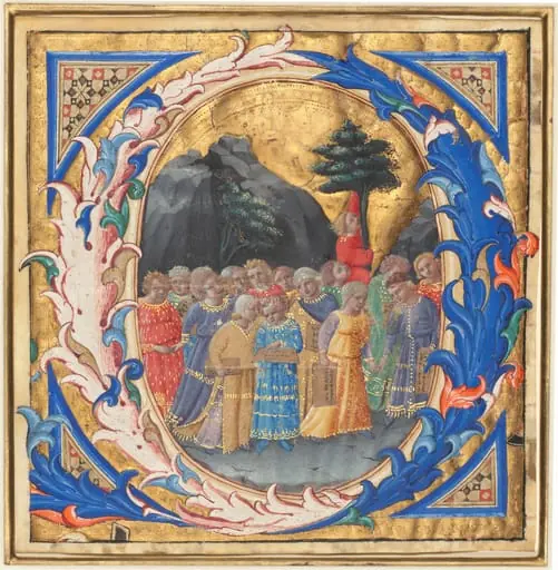 Initial Q with a Procession of Children, by Zanobi Strozzi