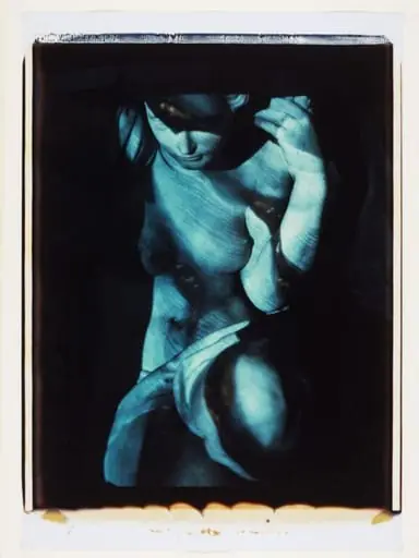 Untitled [photograph using a slide projection of dopatta and chilli]., by Zarina Bhimji