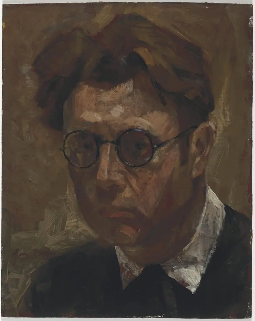 Zelfportret met witte hemdskraag