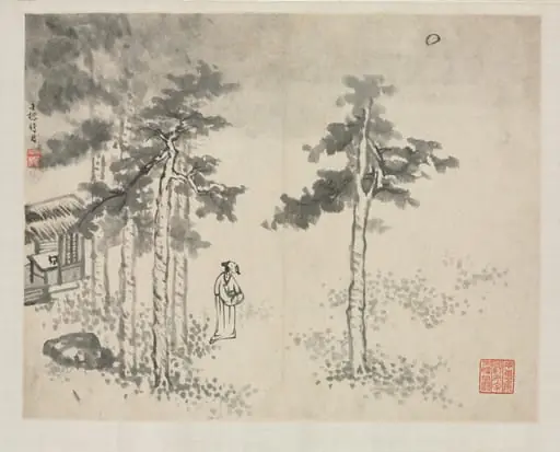 Landscape Album in Various Styles: Shibiao Waiting for the Moon, by Zha Shibiao