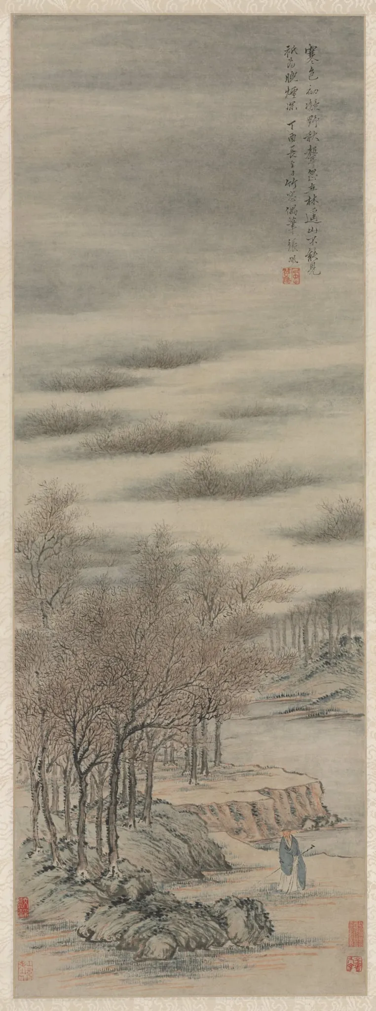 Listening to the Sound of Autumn in a Misty Grove, by Zhang Feng, unspecified, 1657