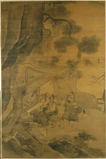 明 張路 觀畫圖 軸|Studying a painting