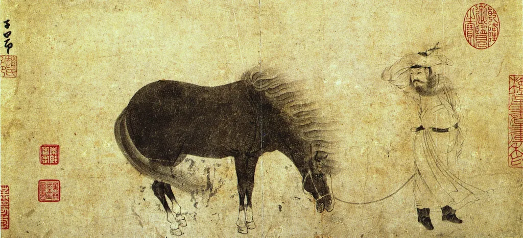 Training the Horse, by Zhao Mengfu, unspecified, 1250