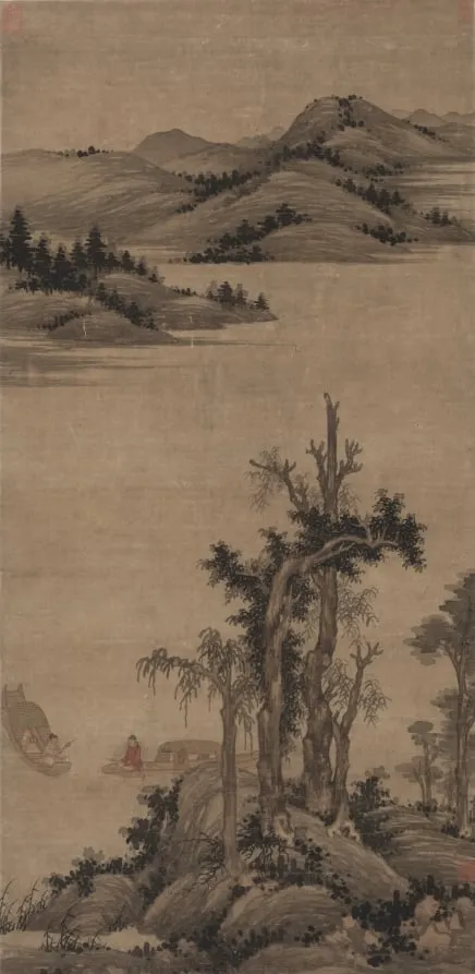 Fishermen-Hermits in Stream and Mountain, by Zhao Yong, unspecified, 1304