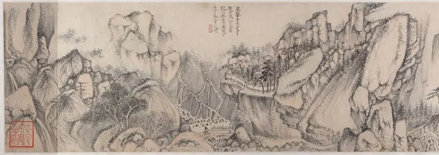 明　趙左　谿山無盡圖　卷|Streams and Mountains without End