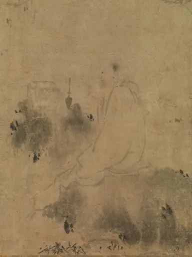 南宋  傳直翁   藥山李翱問道圖    軸|Meeting between Yaoshan and Li Ao, by Zhiweng, 1256