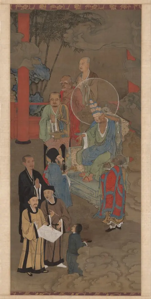 Lohan manifesting himself as an eleven-headed Guanyin, by Zhou Jichang