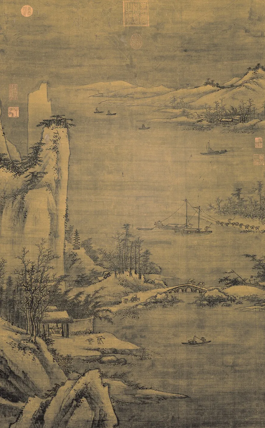 宋郭熙豐年瑞雪圖 軸, by Zhou Wenjing, unspecified