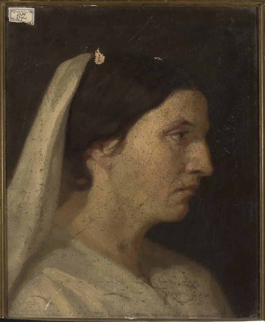 Portrait of a woman in profile, by Zofia Szymanowska-Lenartowicz