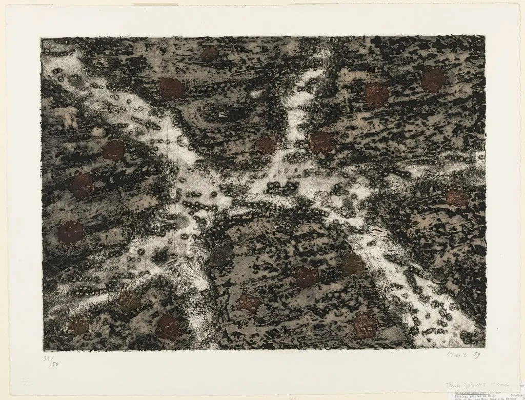 Untitled, by Zoran Mušič, ink, 1959
