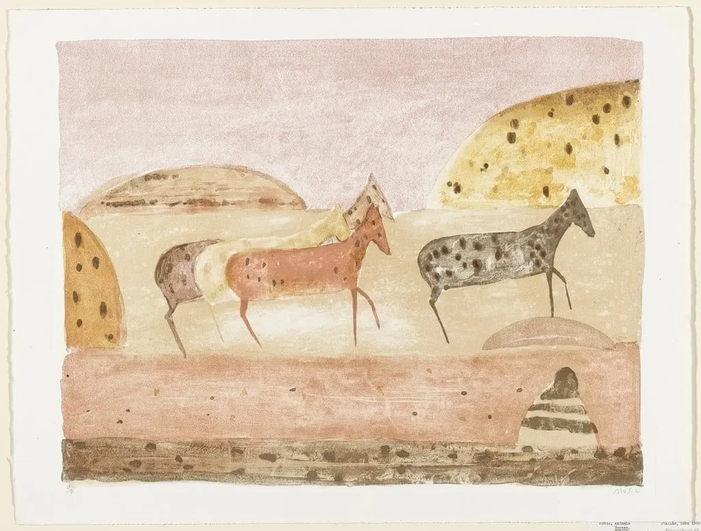 Untitled, by Zoran Mušič, ink, 1955