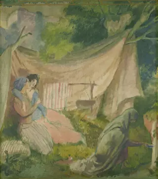 Zwei Mädchen und Verhüllte, by Karl Walser