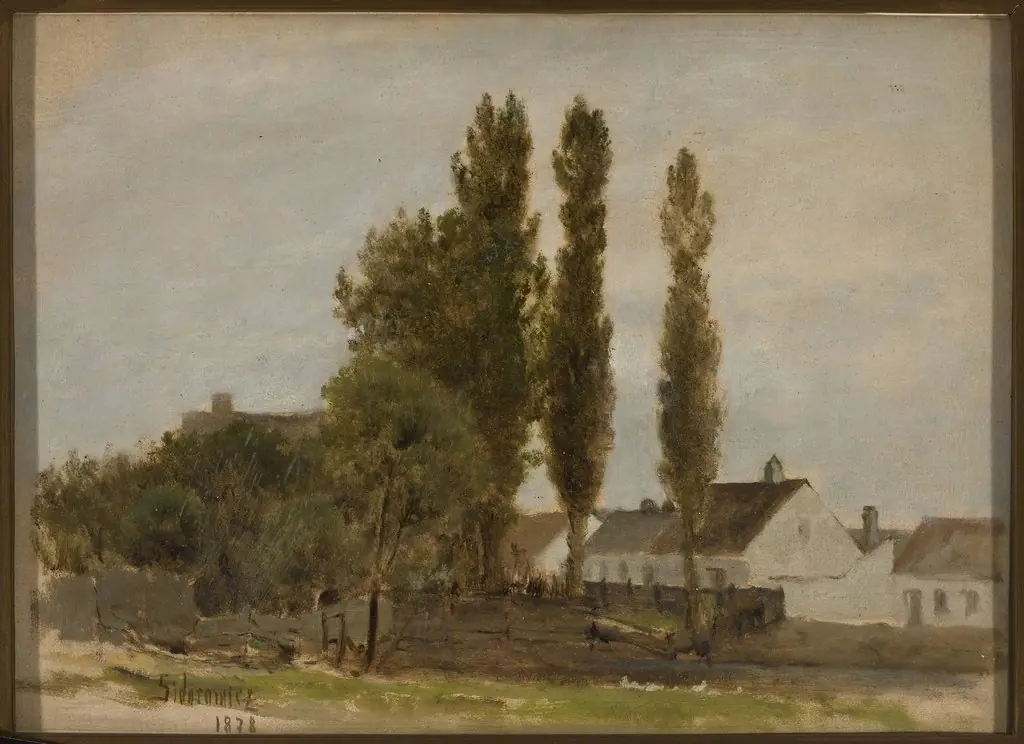 Landscape with trees and houses, by Zygmunt Sidorowicz