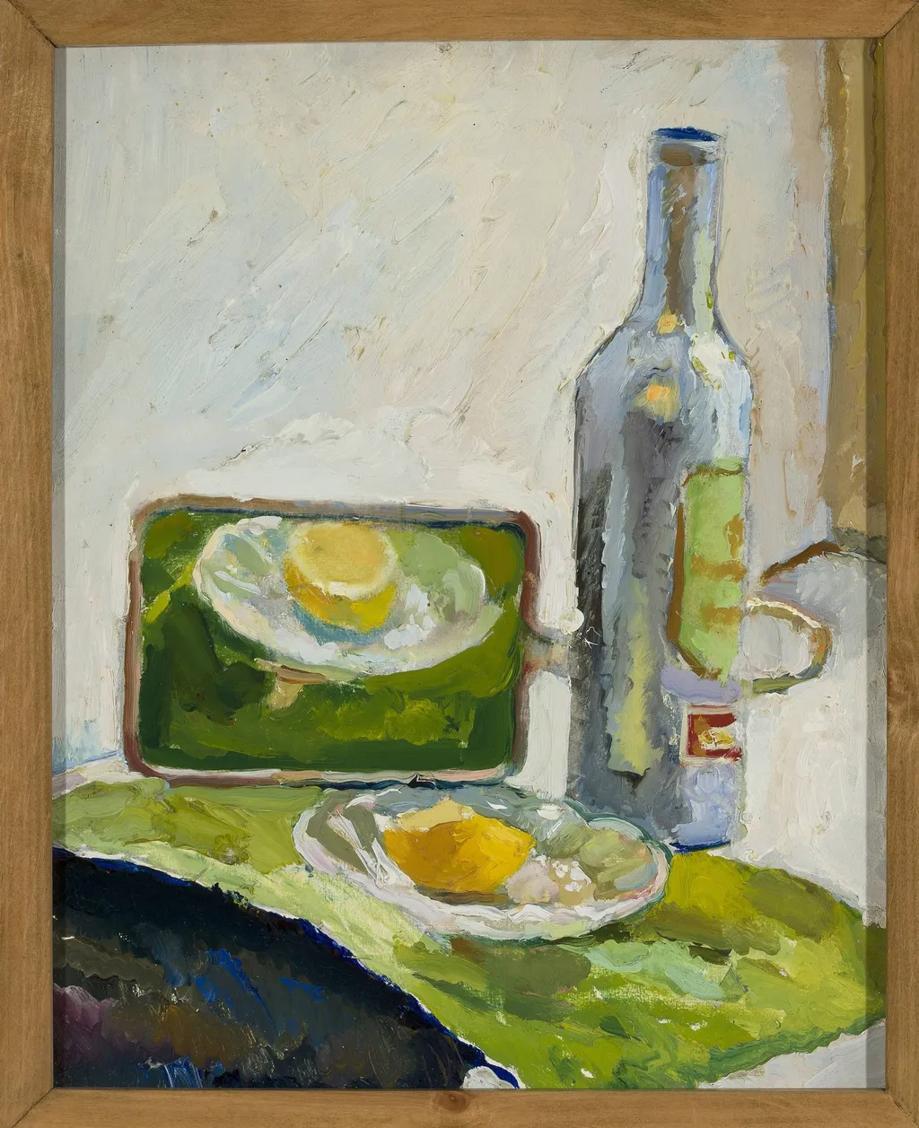 Still life with a bottle, by Zygmunt Waliszewski, oil, 1916
